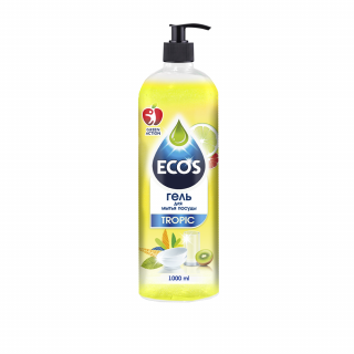 ECOS  (tropic) - гель для мытья посуды "премиум качества" 1л. 1