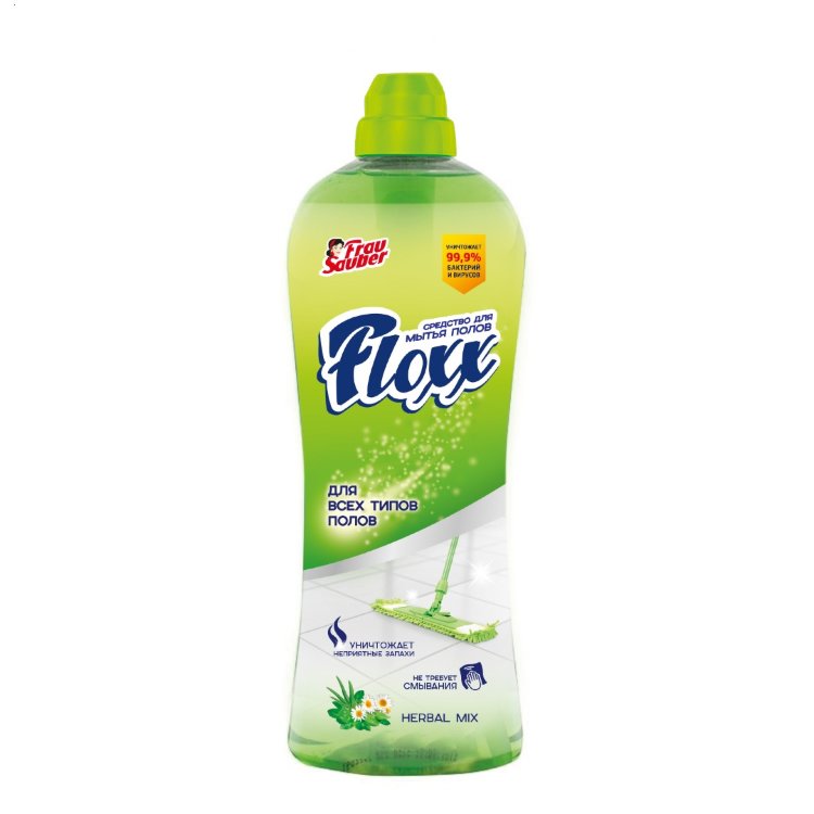 Floxx - средство для мытья полов (herbal mix) антибактериальное 1л (концентрат)