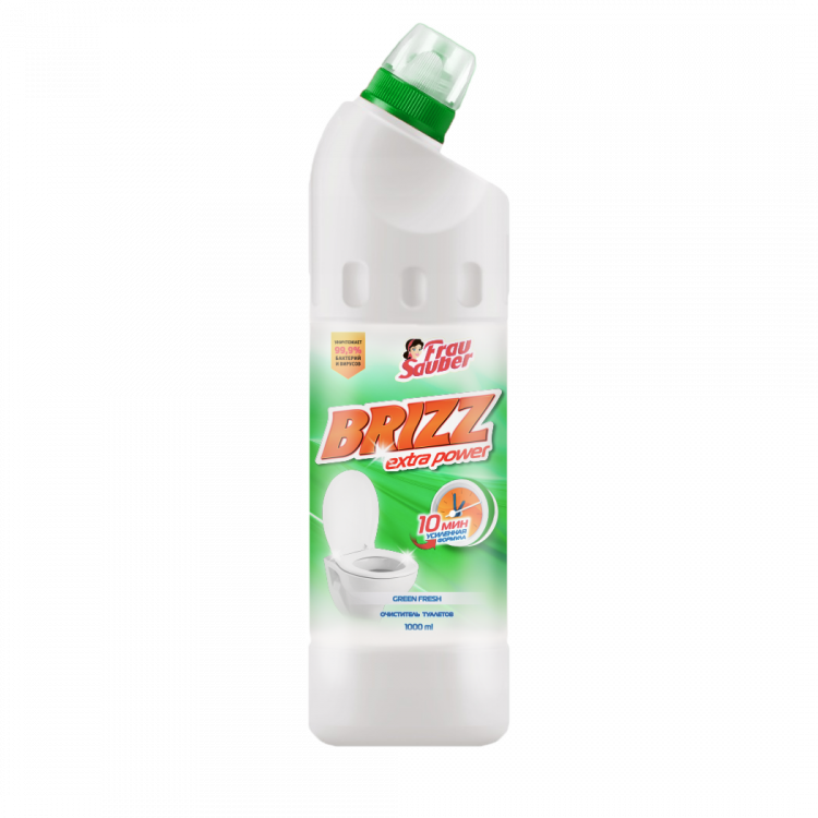 BRIZZ - средство для чистки унитазов (усиленная формула) 1000мл *green fresh